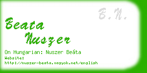 beata nuszer business card